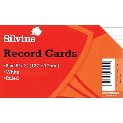 ValueX Record Cards Ruled 127x76mm White (Pack 100) - 553W - UK BUSINESS SUPPLIES