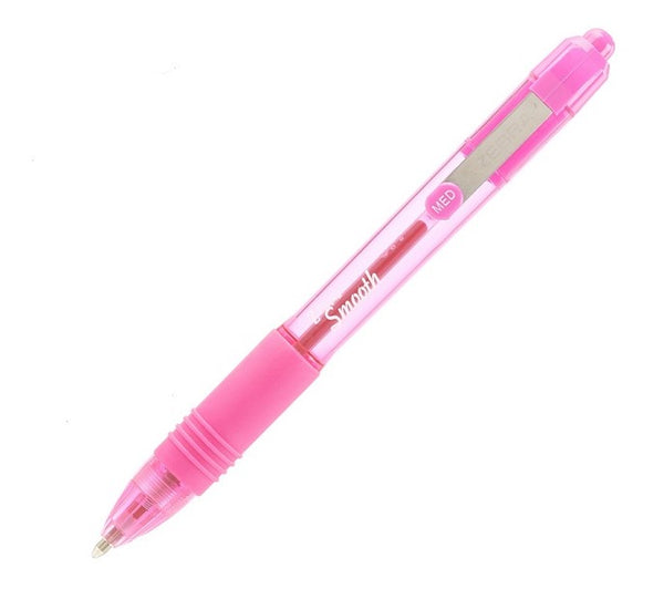 Zebra Z-Grip Smooth Rectractable Ballpoint Pen 1.0mm Tip Pink (Pack 12) - 22567 - UK BUSINESS SUPPLIES