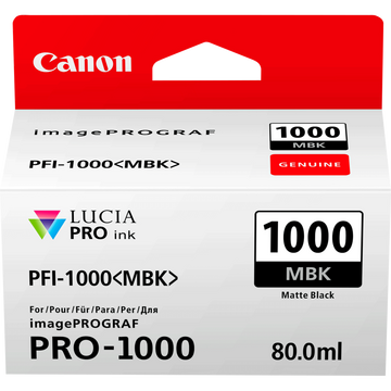 Canon PFI1000MBK Matte Black Standard Capacity Ink Cartridge 80ml - 0545C001 - UK BUSINESS SUPPLIES