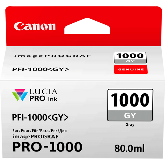 Canon PFI1000GY Grey Standard Capacity Ink Cartridge 80ml - 0552C001 - UK BUSINESS SUPPLIES