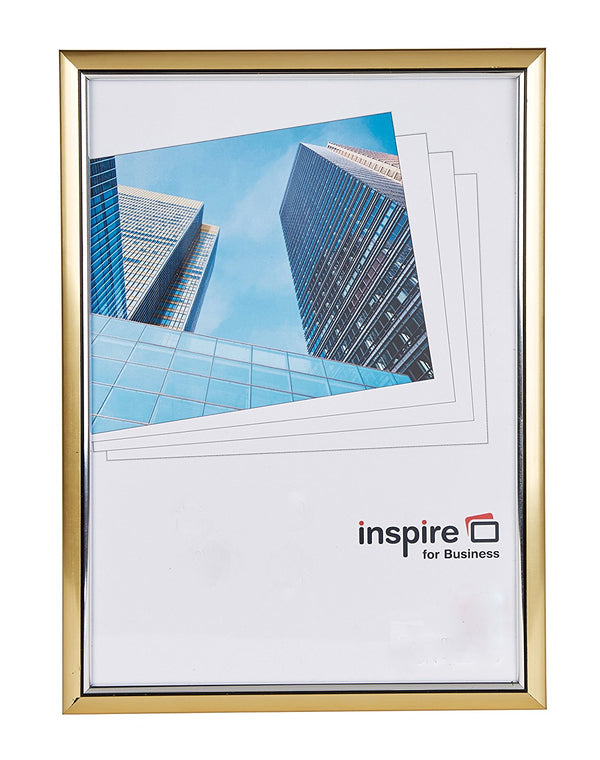 Photo Album Co Inspire For Business Certificate/Photo Frame A4 Plastic Frame Plastic Front Gold - EASA4GDP - UK BUSINESS SUPPLIES
