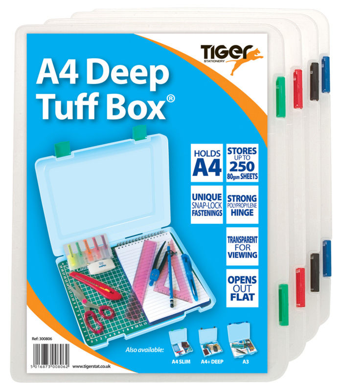 Tiger Tuff Box Polypropylene A4 Deep Clear - 300806 - UK BUSINESS SUPPLIES