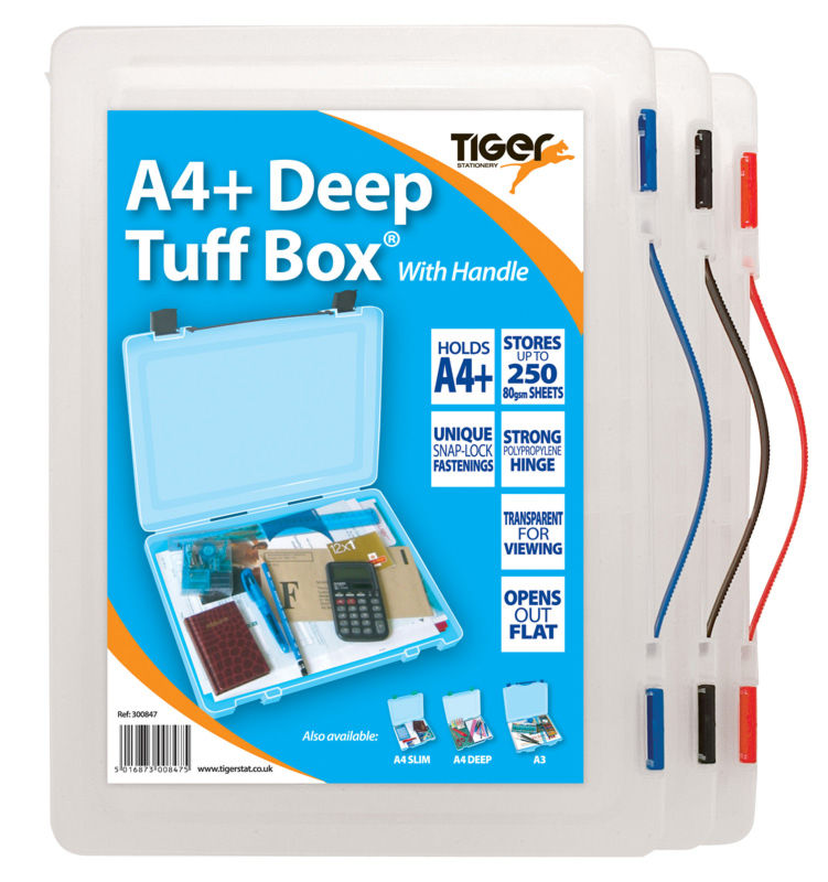 Tiger Tuff Box Polypropylene A4+ Deep Clear - 300847 - UK BUSINESS SUPPLIES