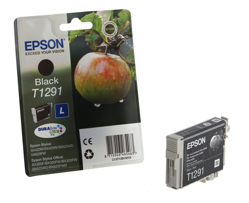 Epson T1291 Apple Black Standard Capacity Ink Cartridge 11ml - C13T12914012 - UK BUSINESS SUPPLIES