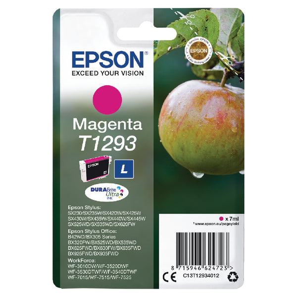 Epson T1293 Apple Magenta Standard Capacity Ink Cartridge 7ml - C13T12934012 - UK BUSINESS SUPPLIES