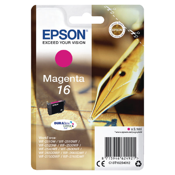 Epson 16 Pen and Crossword Magenta Standard Capacity Ink Cartridge 3ml - C13T16234012 - UK BUSINESS SUPPLIES