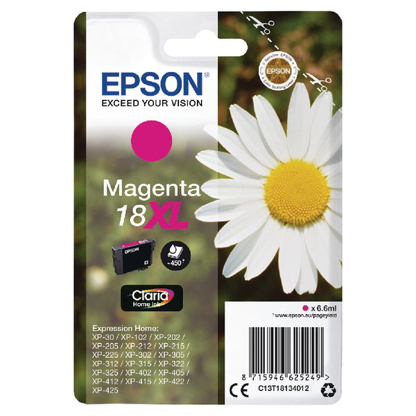 Epson 18XL Daisy Magenta High Yield Ink Cartridge 7ml - C13T18134012 - UK BUSINESS SUPPLIES