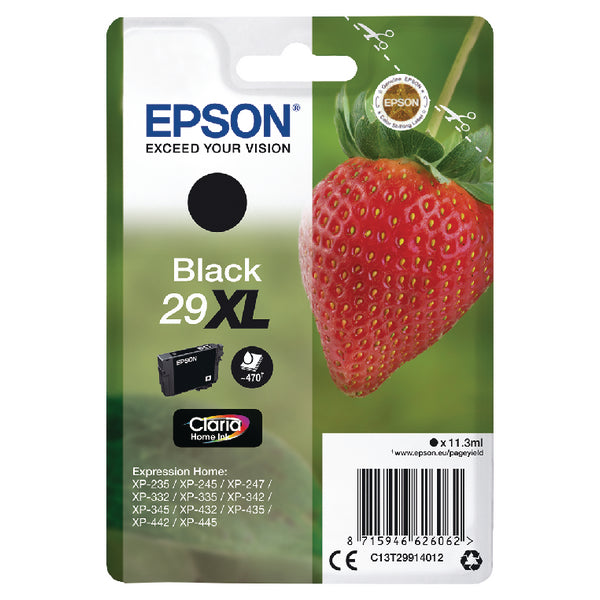 Epson 29XL Strawberry Black High Yield Ink Cartridge 11ml - C13T29914012 - UK BUSINESS SUPPLIES