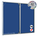 Magiboards Fire Retardant Blue Felt Lockable Noticeboard Display Case Landscape 1800x1200mm - GX2A07LFRBLU - UK BUSINESS SUPPLIES