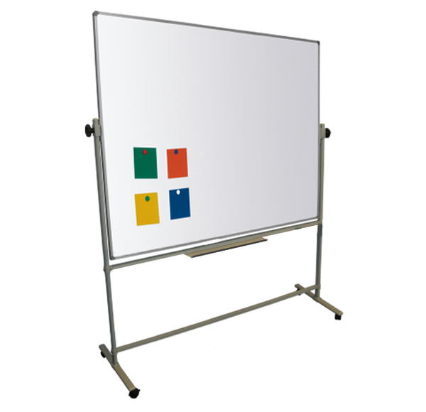 Magiboards Mobile Double Sided Magnetic Coated Steel Whiteboard Aluminium Frame 1200x900mm - MC2007 - UK BUSINESS SUPPLIES