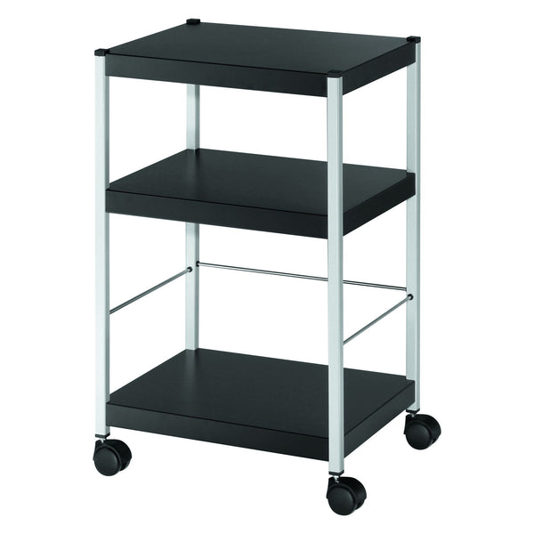 Fast Paper Mobile Trolley Small 3 Shelves Black/Silver - FDP3S01 - UK BUSINESS SUPPLIES