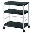 Fast Paper Mobile Trolley Medium 3 Shelves Black/Silver - FDP3M01 - UK BUSINESS SUPPLIES