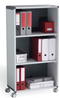 Fast Paper Mobile Bookcase 3 Compartment 2 Shelves Grey/Charcoal - F381K211 - UK BUSINESS SUPPLIES
