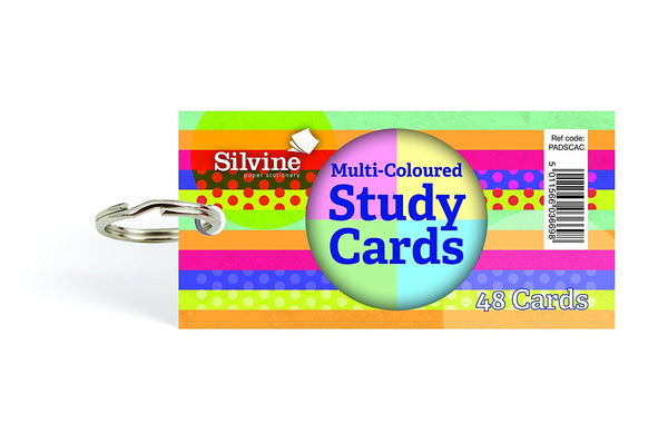 Silvine Multicoloured Study Cards 100x50mm (Pack 48) - PADSCAC - UK BUSINESS SUPPLIES