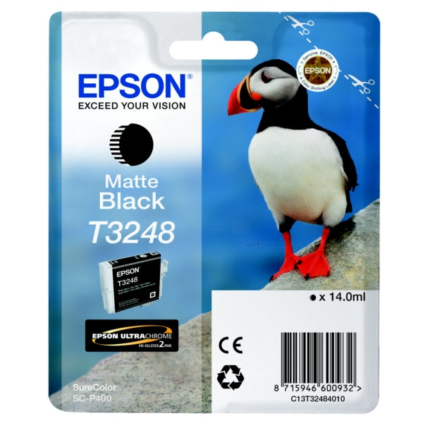 Epson T3248 Puffin Matte Black Standard Capacity Ink Cartridge 14ml - C13T32484010 - UK BUSINESS SUPPLIES