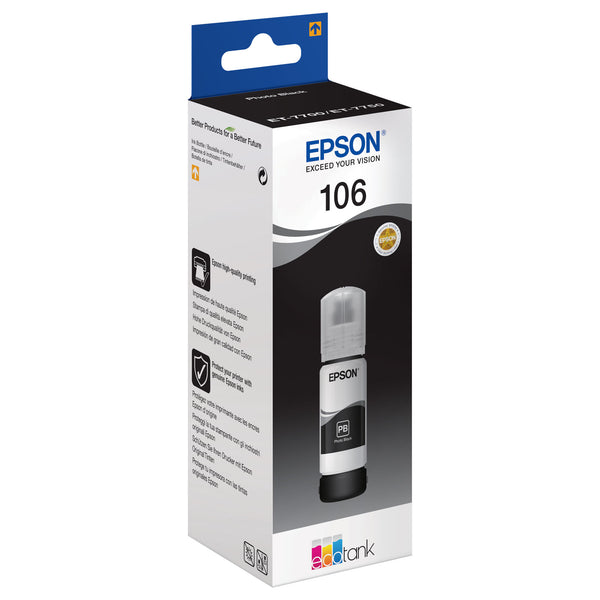 Epson 106 Photo Black Ink Bottle 70ml - C13T00R140 - UK BUSINESS SUPPLIES