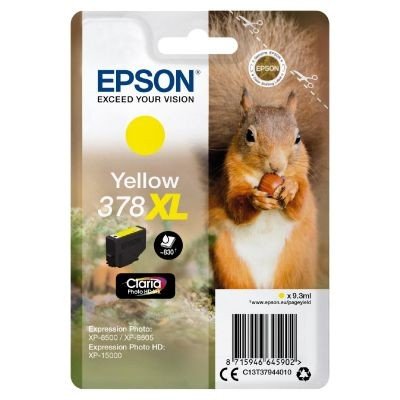 Epson 378XL Squirrel Yellow High Yield Ink Cartridge 9ml - C13T37944010 - UK BUSINESS SUPPLIES