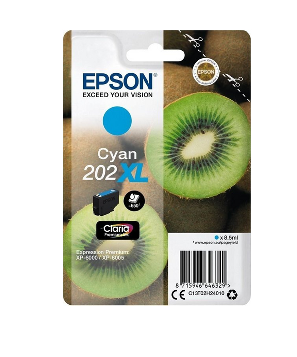 Epson 202XL Kiwi Cyan High Yield Ink Cartridge 8.5ml - C13T02H24010 - UK BUSINESS SUPPLIES