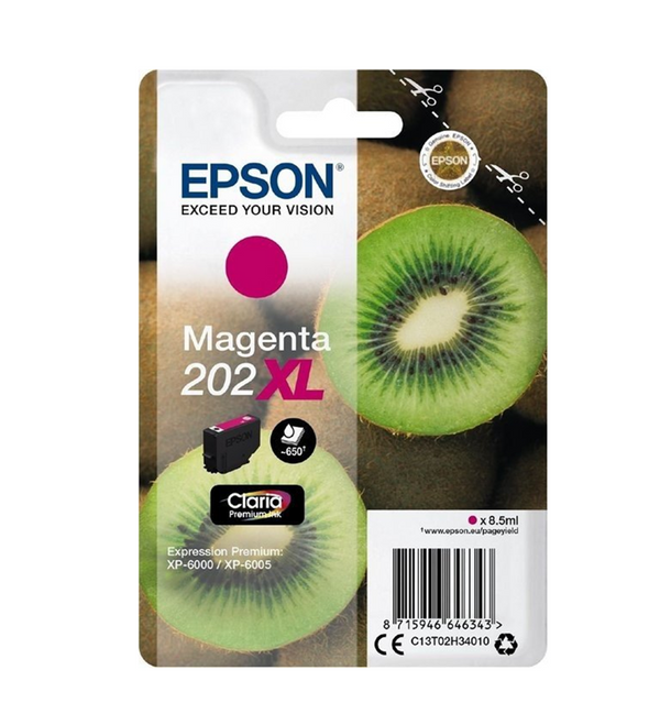 Epson 202XL Kiwi Magenta High Yield Ink Cartridge 8.5ml - C13T02H34010 - UK BUSINESS SUPPLIES