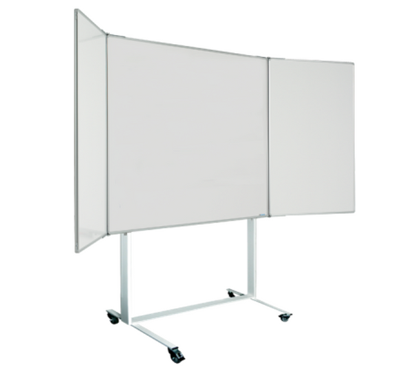 Magiboards Mobile Wingboard Magnetic Coated Steel Whiteboard Aluminium Frame 1200x1200mm - MWC208L - UK BUSINESS SUPPLIES