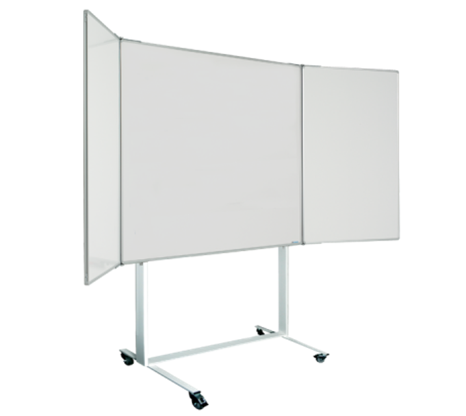 Magiboards Mobile Wingboard Magnetic Coated Steel Whiteboard Aluminium Frame 1200x1200mm - MWC208L - UK BUSINESS SUPPLIES