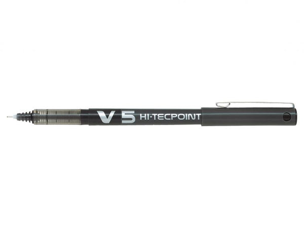 Pilot V5 Hi-Tecpoint Liquid Ink Rollerball Pen 0.5mm Tip 0.3mm Line Black (Pack 20) - 3131910516507 - UK BUSINESS SUPPLIES