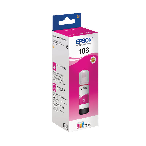 Epson 106 Magenta Ink Bottle 70ml - C13T00R340 - UK BUSINESS SUPPLIES