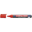 edding 360 Whiteboard Marker Bullet Tip 1.5-3mm Line Red (Pack 10) - 4-360002 - UK BUSINESS SUPPLIES