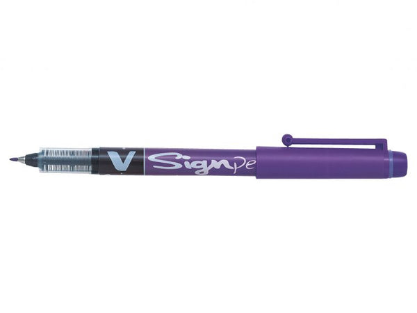 Pilot V Sign Liquid Ink Pen 2mm Tip 0.6mm Line Violet (Pack 12) - 301101208 - UK BUSINESS SUPPLIES