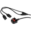 StarTech.com 2m Mains Cable BS 1363 to 2x C13 - UK BUSINESS SUPPLIES