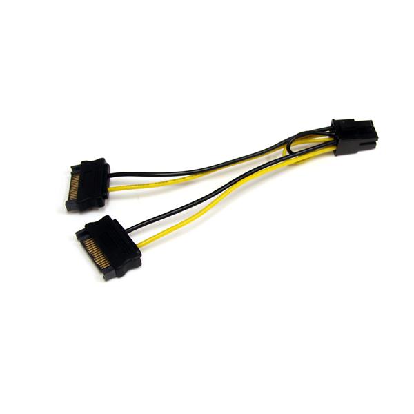 StarTech.com 6in SATA Power to 6 Pin PCIE Adapter - UK BUSINESS SUPPLIES