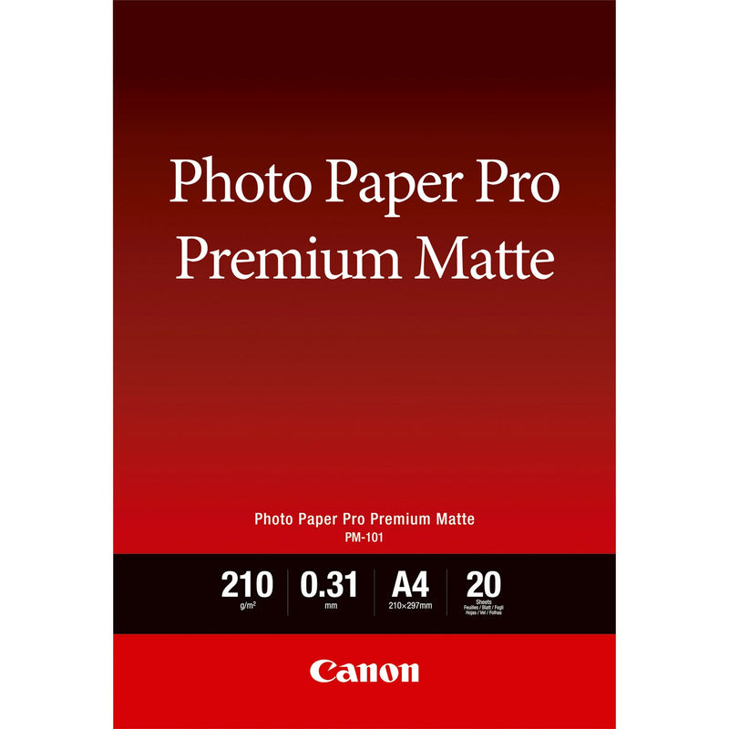 Canon PM-101 Premium A4 Matte Photo Paper 20 sheets - 8657B005 - UK BUSINESS SUPPLIES