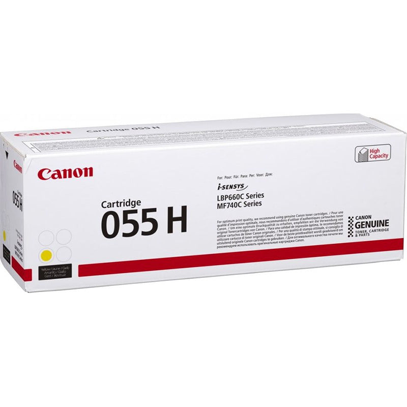 Canon 055HY Yellow High Capacity Toner Cartridge 5.9k pages - 3017C002 - UK BUSINESS SUPPLIES