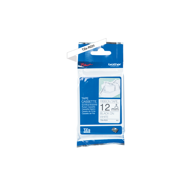 Brother Black On White Label Tape 12mm x 4m - TZER231 - UK BUSINESS SUPPLIES