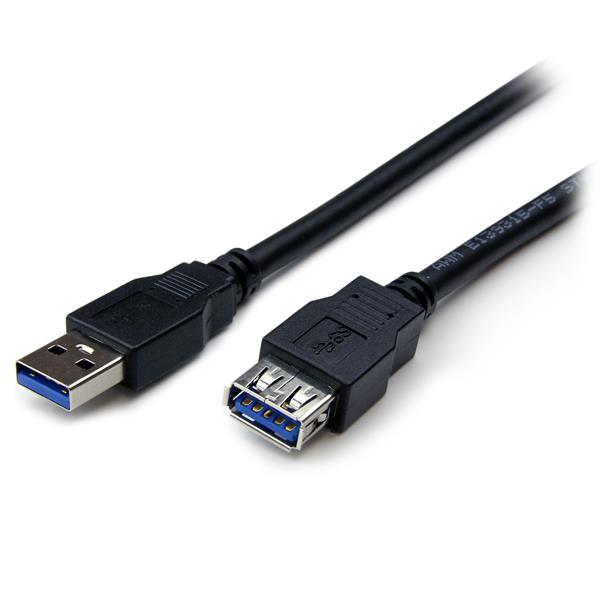StarTech.com 2m Black SuperSpeed USB 3.0 Extension Cable A to A Male to Female - UK BUSINESS SUPPLIES