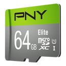 PNY 64GB Elite CL10 UHS1 MicroSDXC and AD - UK BUSINESS SUPPLIES