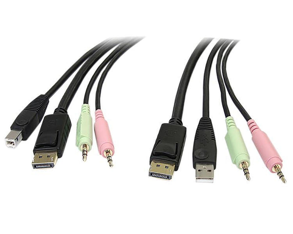 StarTech.com 6ft 4in1 USB DP KVM Switch Cable - UK BUSINESS SUPPLIES