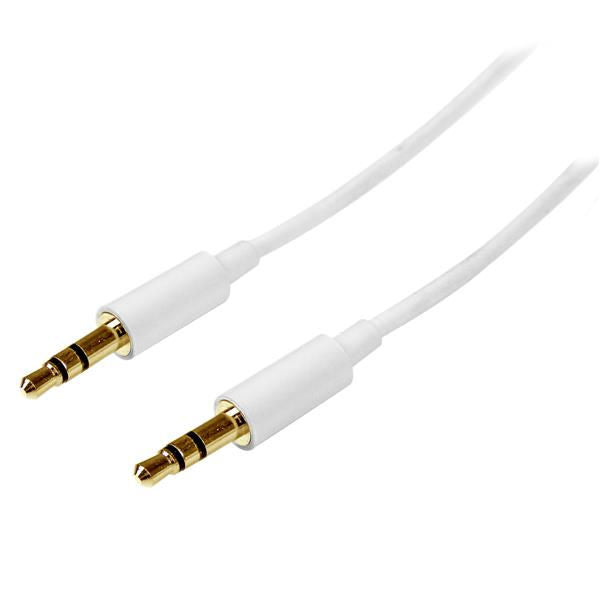 StarTech.com 2m White Slim 3.5mm Audio Cable MM - UK BUSINESS SUPPLIES