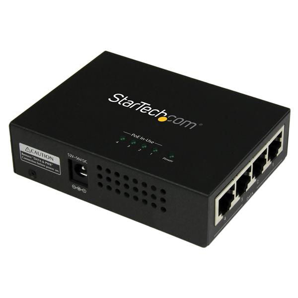 StarTech.com 4 Port Gigabit Midspan PoE and injector - UK BUSINESS SUPPLIES