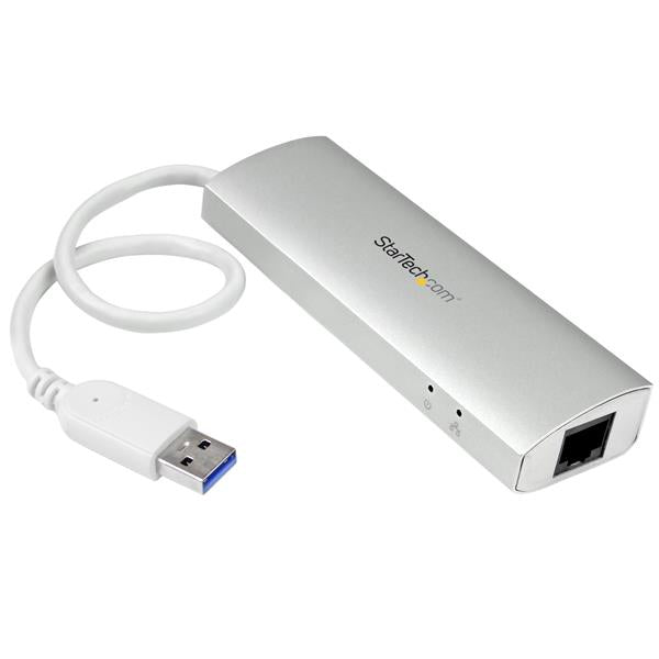 StarTech.com 3 Port Portable USB3 Hub and GB Ethernet - UK BUSINESS SUPPLIES