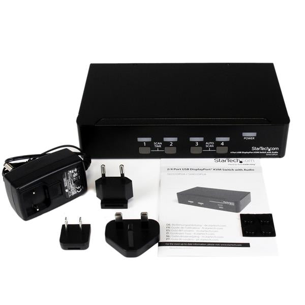 StarTech.com 4 Port USB DP KVM Switch with Audio - UK BUSINESS SUPPLIES