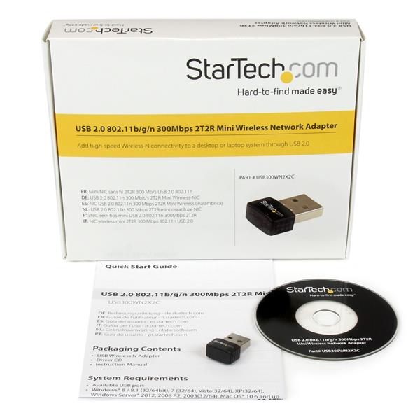 StarTech.com USB 2.0 802.11n 2T2R WiFi Adapter Black - UK BUSINESS SUPPLIES
