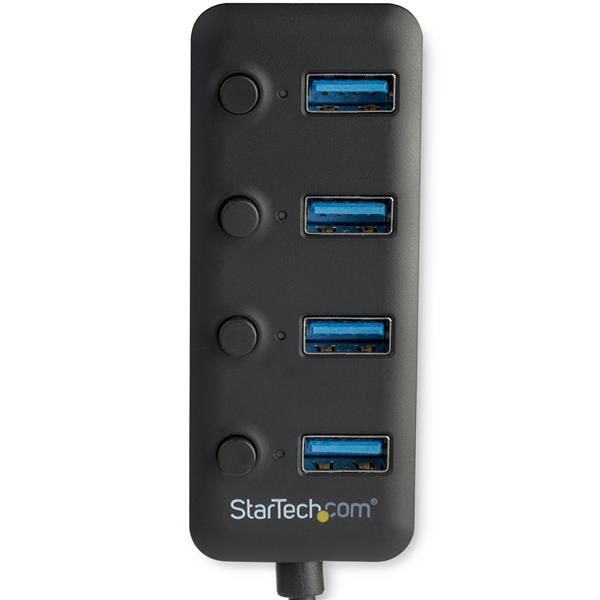 StarTech.com USB3 4 Port Hub with On and Off Switches - UK BUSINESS SUPPLIES