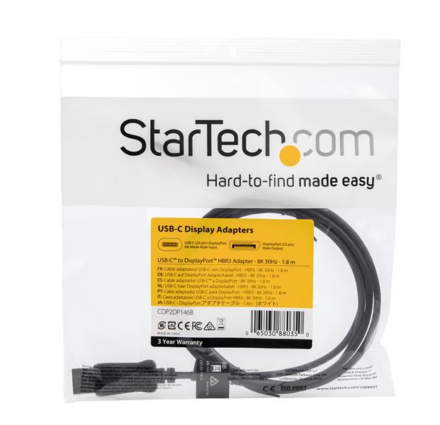 StarTech.com 5.9 ft USBC to DP Adapter Cable 8K 60Hz - UK BUSINESS SUPPLIES