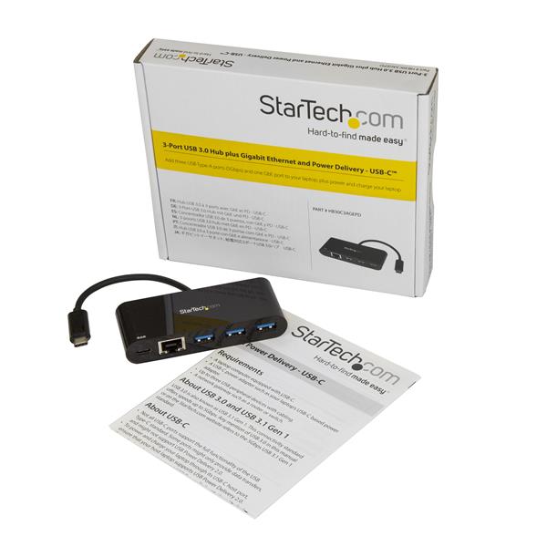 StarTech.com 3PT USB 3.0 C HUB PLUS GBE PD 2.0 - UK BUSINESS SUPPLIES