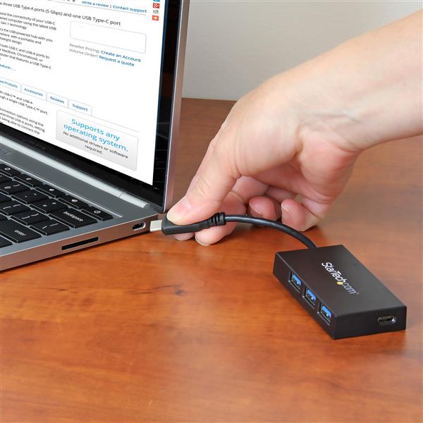 StarTech.com 4 Port USB3 Hub USBC to 1x USBC 3x USBA - UK BUSINESS SUPPLIES