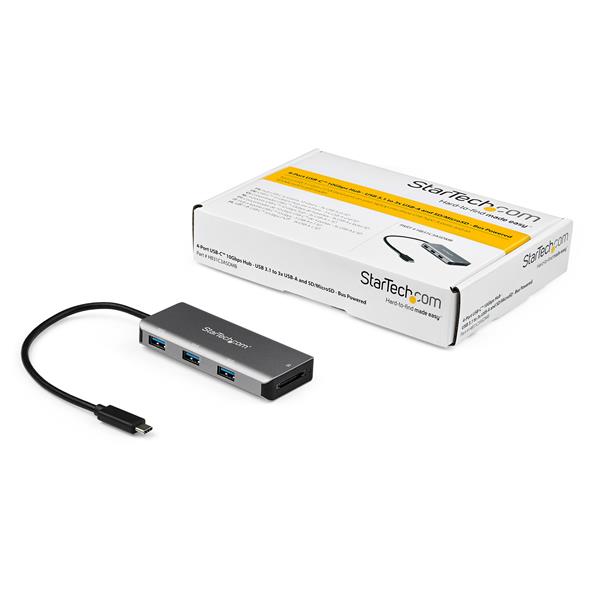 StarTech.com 3 Port USBC Hub 3x USBA and SD Reader - UK BUSINESS SUPPLIES