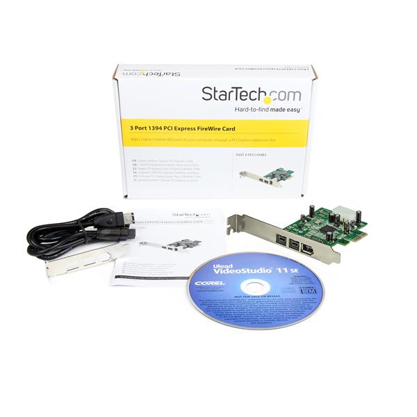 StarTech.com 3 Port 2b 1a PCI Express FireWire Card - UK BUSINESS SUPPLIES