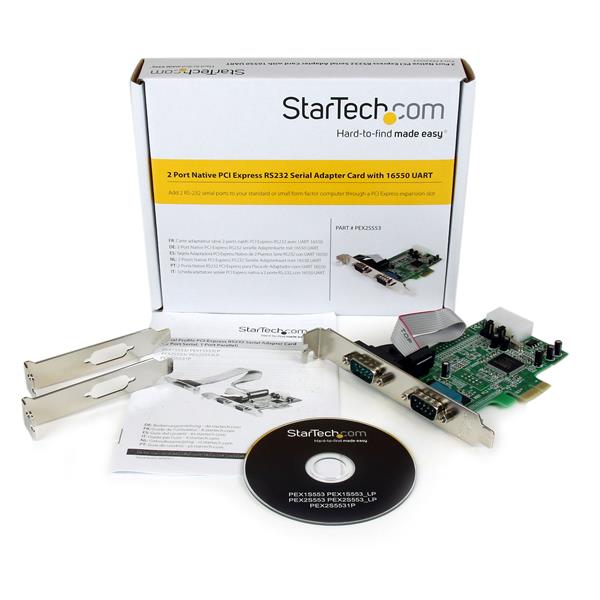 StarTech.com 2PT PCIe Serial Adapter Card 16550 UART - UK BUSINESS SUPPLIES