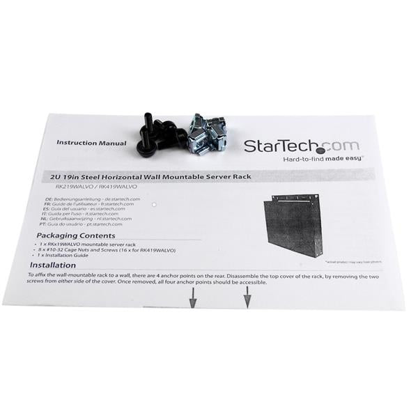 StarTech.com 2U 19in Horizontal Wallmount Server Rack - UK BUSINESS SUPPLIES